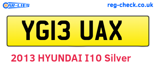 YG13UAX are the vehicle registration plates.