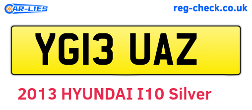 YG13UAZ are the vehicle registration plates.