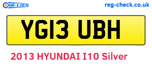 YG13UBH are the vehicle registration plates.