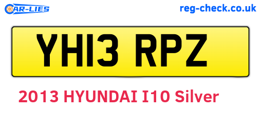YH13RPZ are the vehicle registration plates.
