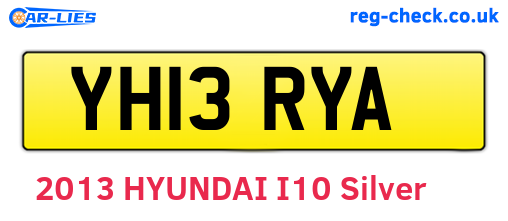 YH13RYA are the vehicle registration plates.