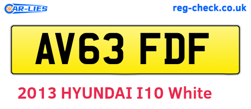 AV63FDF are the vehicle registration plates.