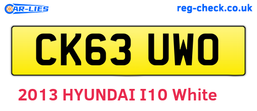 CK63UWO are the vehicle registration plates.
