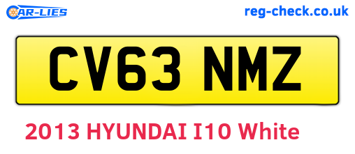 CV63NMZ are the vehicle registration plates.