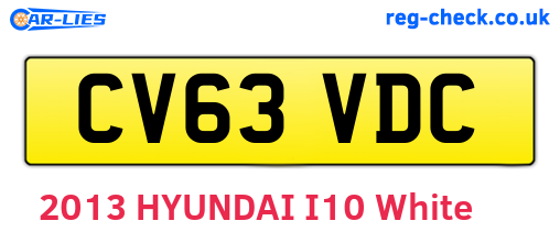 CV63VDC are the vehicle registration plates.
