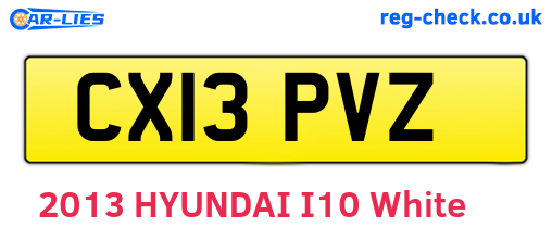 CX13PVZ are the vehicle registration plates.