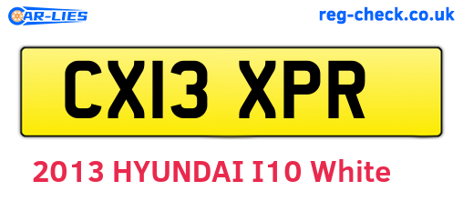 CX13XPR are the vehicle registration plates.