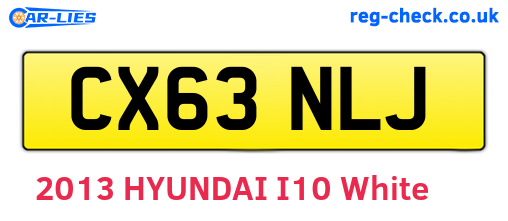 CX63NLJ are the vehicle registration plates.