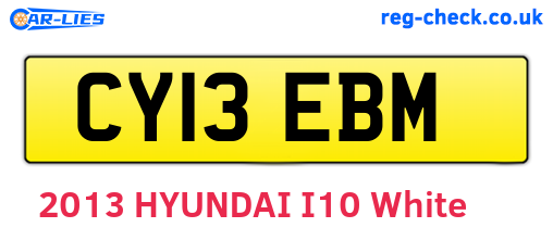 CY13EBM are the vehicle registration plates.