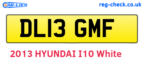 DL13GMF are the vehicle registration plates.