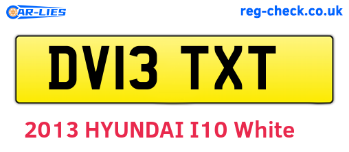 DV13TXT are the vehicle registration plates.