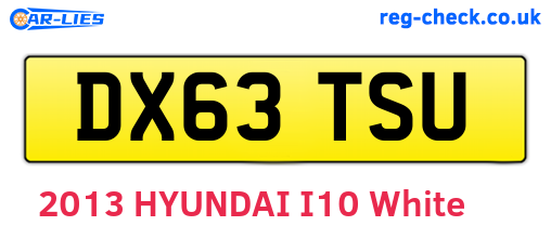 DX63TSU are the vehicle registration plates.