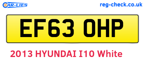 EF63OHP are the vehicle registration plates.