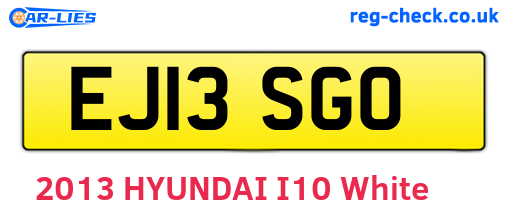 EJ13SGO are the vehicle registration plates.