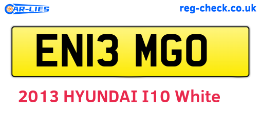 EN13MGO are the vehicle registration plates.