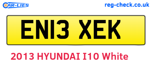 EN13XEK are the vehicle registration plates.