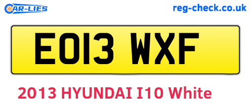 EO13WXF are the vehicle registration plates.