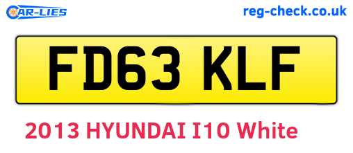 FD63KLF are the vehicle registration plates.