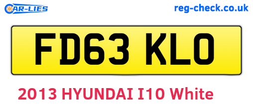 FD63KLO are the vehicle registration plates.
