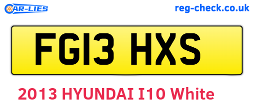 FG13HXS are the vehicle registration plates.