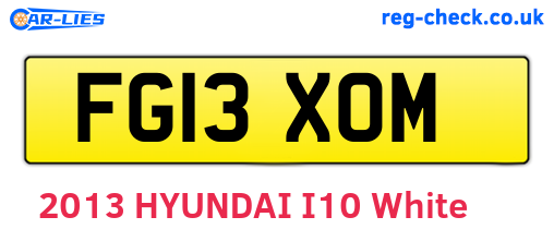 FG13XOM are the vehicle registration plates.