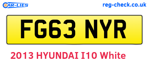 FG63NYR are the vehicle registration plates.