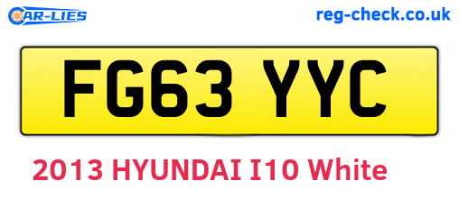 FG63YYC are the vehicle registration plates.