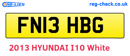 FN13HBG are the vehicle registration plates.