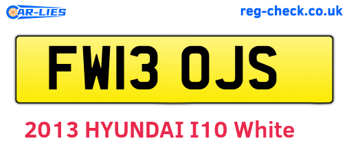 FW13OJS are the vehicle registration plates.
