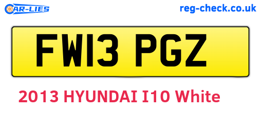 FW13PGZ are the vehicle registration plates.