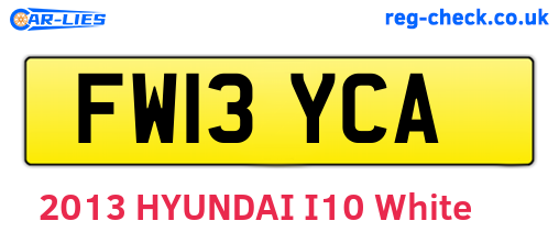 FW13YCA are the vehicle registration plates.