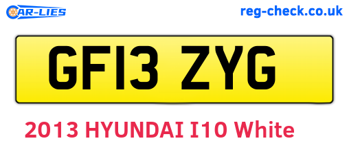 GF13ZYG are the vehicle registration plates.