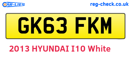 GK63FKM are the vehicle registration plates.