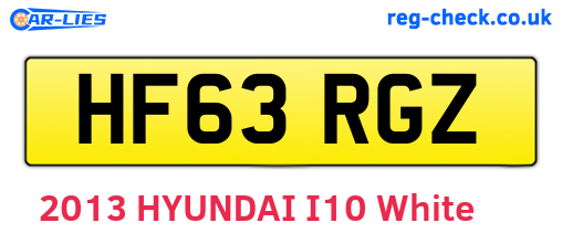 HF63RGZ are the vehicle registration plates.