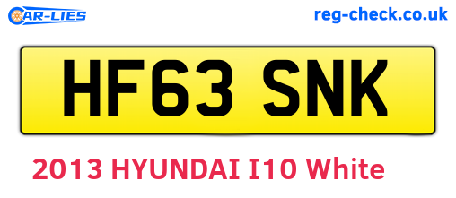 HF63SNK are the vehicle registration plates.