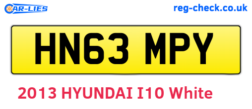 HN63MPY are the vehicle registration plates.