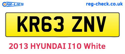 KR63ZNV are the vehicle registration plates.