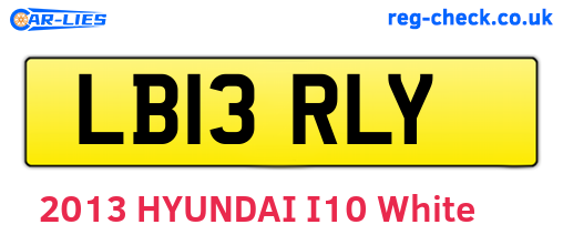 LB13RLY are the vehicle registration plates.