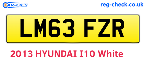 LM63FZR are the vehicle registration plates.