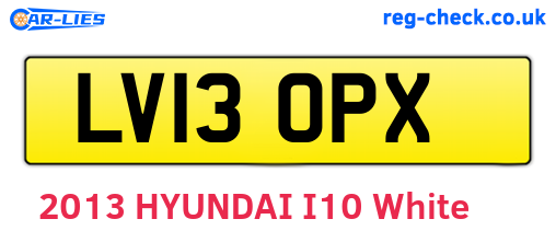 LV13OPX are the vehicle registration plates.