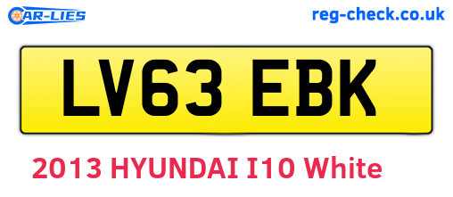 LV63EBK are the vehicle registration plates.