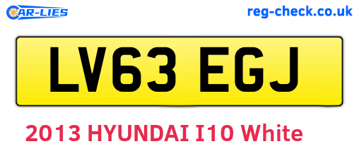 LV63EGJ are the vehicle registration plates.