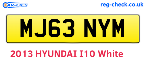 MJ63NYM are the vehicle registration plates.