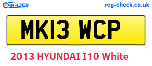MK13WCP are the vehicle registration plates.