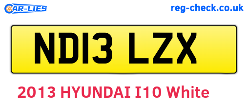 ND13LZX are the vehicle registration plates.