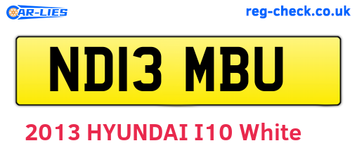 ND13MBU are the vehicle registration plates.
