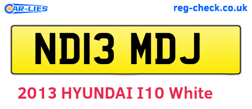 ND13MDJ are the vehicle registration plates.