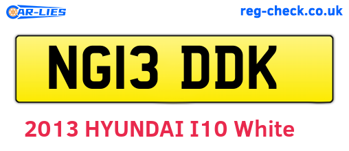 NG13DDK are the vehicle registration plates.