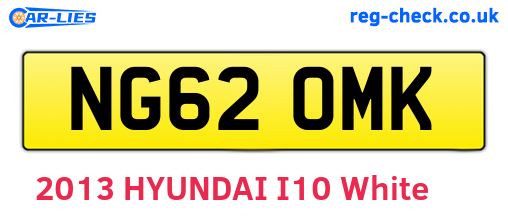 NG62OMK are the vehicle registration plates.