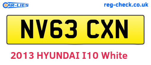 NV63CXN are the vehicle registration plates.